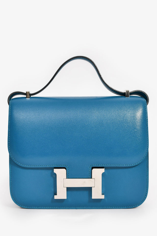 Hermes 2017 Bleu Izmir Tadelakt Leather Constance 18
