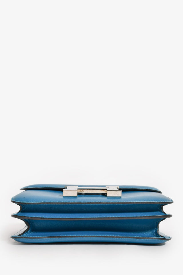 Hermes 2017 Bleu Izmir Tadelakt Leather Constance 18