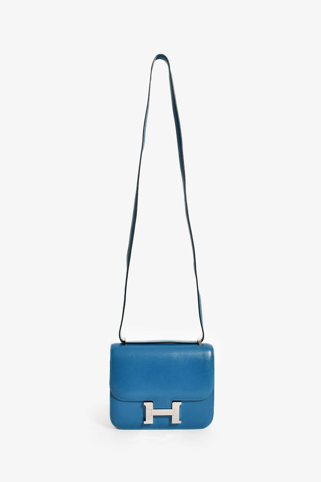 Hermes 2017 Bleu Izmir Tadelakt Leather Constance 18