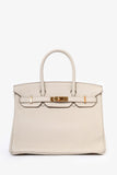Hermes 2019 Beton Clemence Leather Birkin 30