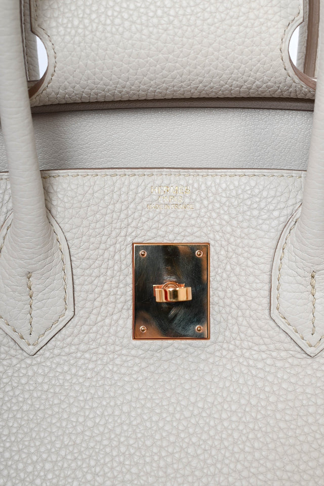 Hermes 2019 Beton Clemence Leather Birkin 30