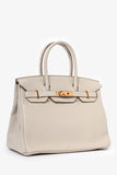 Hermes 2019 Beton Clemence Leather Birkin 30