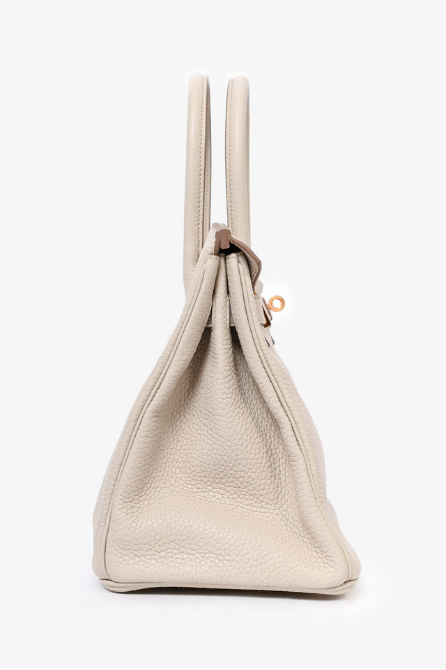 Hermes 2019 Beton Clemence Leather Birkin 30