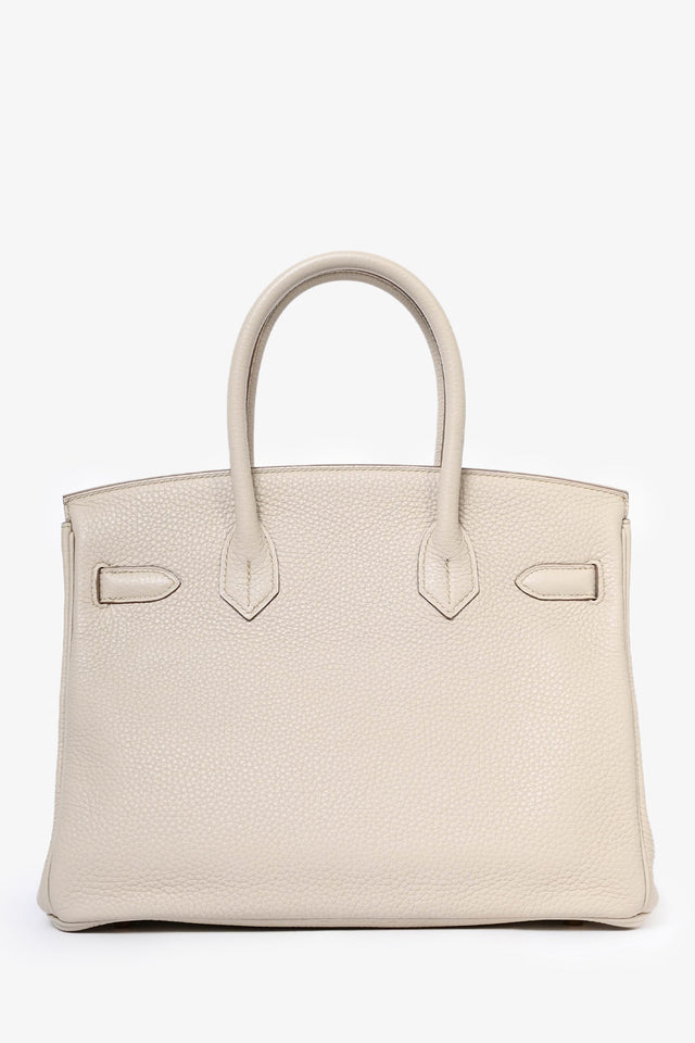 Hermes 2019 Beton Clemence Leather Birkin 30