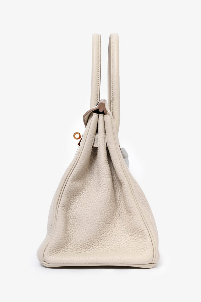 Hermes 2019 Beton Clemence Leather Birkin 30