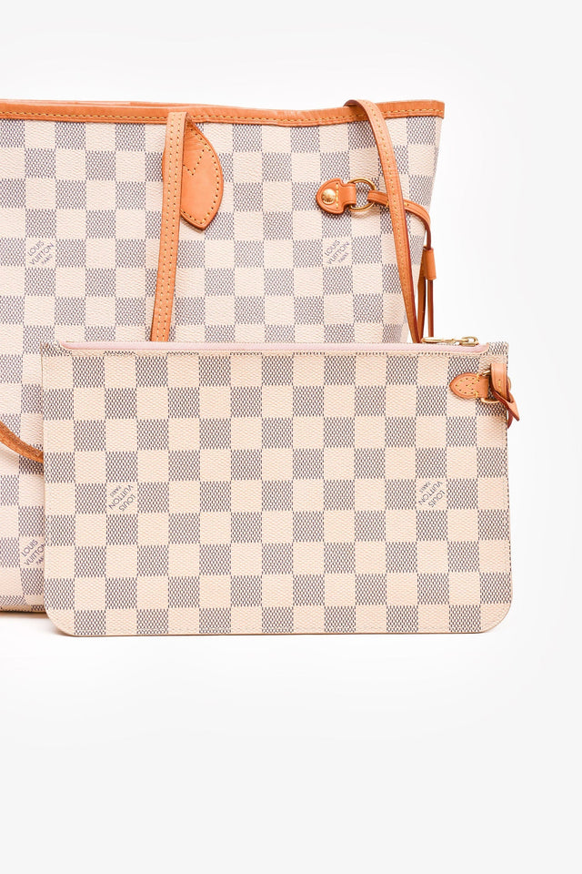 Louis Vuitton 2017 Damier Azur Neverfull MM with Pouch