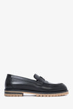Hermes Black Leather Chunky H Loafers Size 37