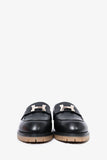 Hermes Black Leather Chunky H Loafers Size 37