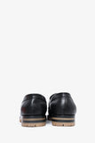 Hermes Black Leather Chunky H Loafers Size 37