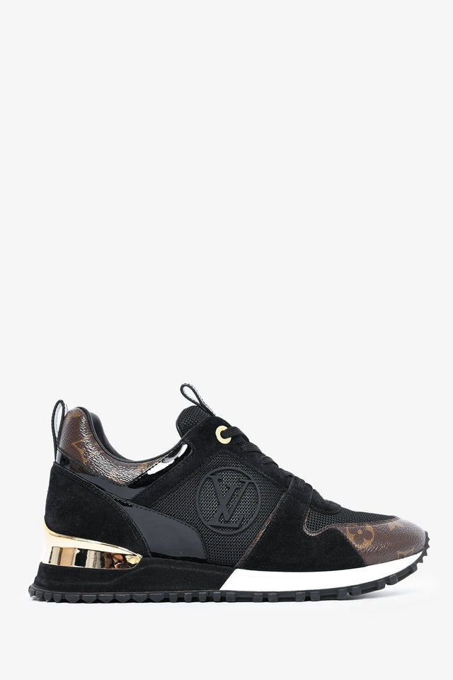 Louis Vuitton Black Suede/Monogram Sneakers Size 37