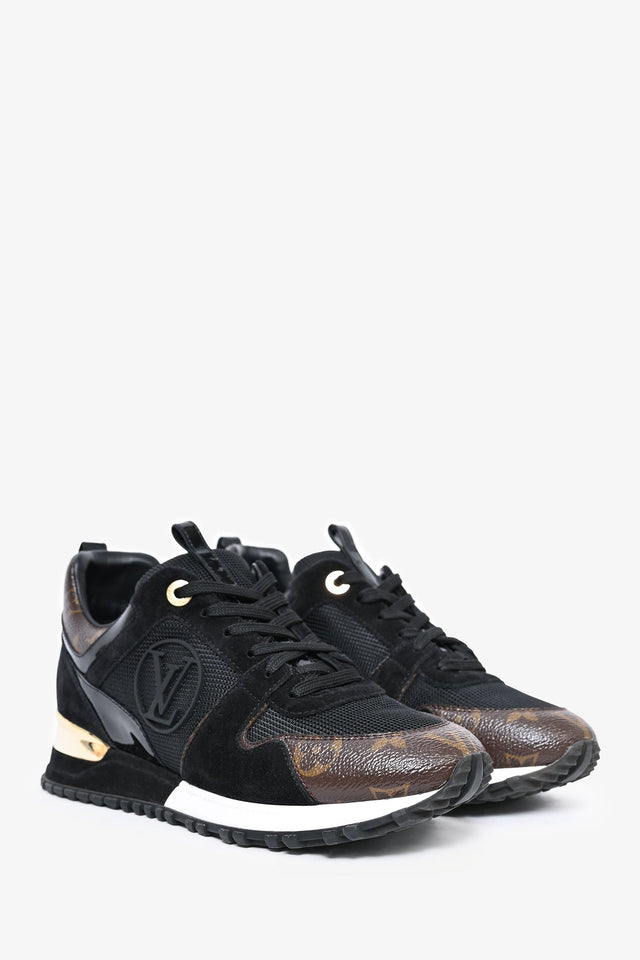 Louis Vuitton Black Suede/Monogram Sneakers Size 37