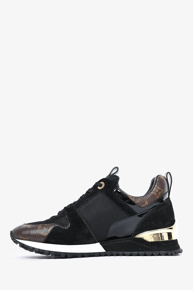 Louis Vuitton Black Suede/Monogram Sneakers Size 37
