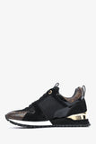 Louis Vuitton Black Suede/Monogram Sneakers Size 37
