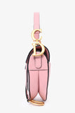 Christian Dior 2022 Pink Grained Leather Mini Saddle Bag with Strap
