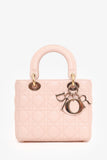 Christian Dior Light Pink Lambskin Small Lady Dior Top Handle