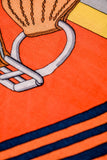 Hermes Orange Multicolour Cashmere/SIlk 'Sangles En Zigzag' 140cm Scarf