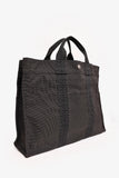 Hermes Grey Patterned Toile 'Herline' MM Tote