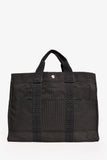 Hermes Grey Patterned Toile 'Herline' MM Tote