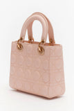 Christian Dior Pink Lambskin Cannage Mini Lady Dior Top Handle
