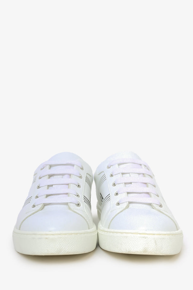 Hermes White/Black Leather 'Advantage' Sneakers Size 38