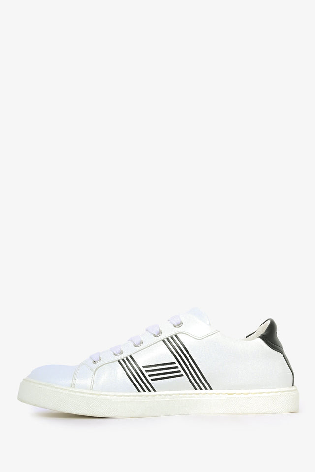 Hermes White/Black Leather 'Advantage' Sneakers Size 38