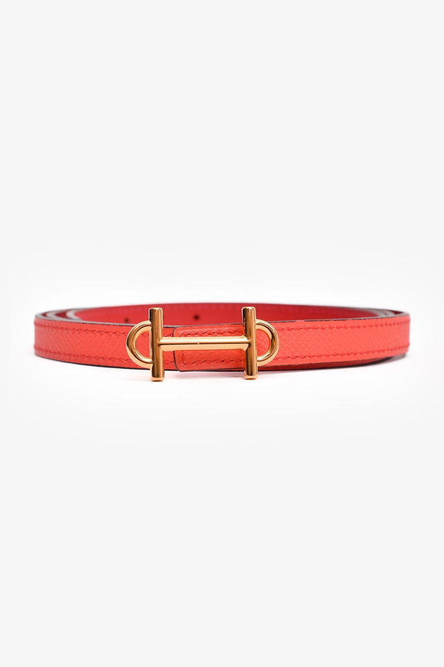 Hermes 2014 Red Epsom/Swift Leather Reversible Gamma Leather Belt Size 95