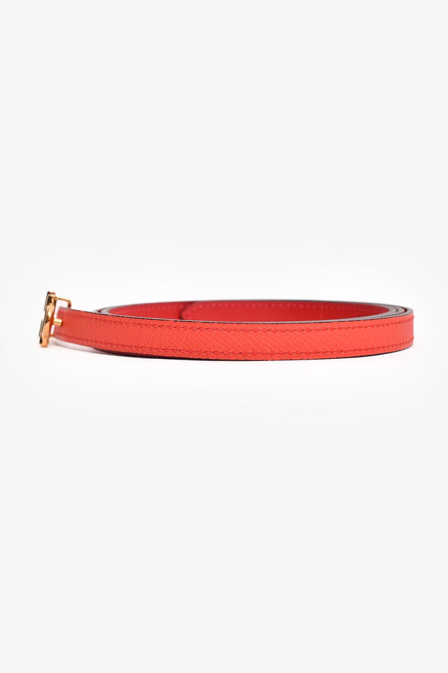 Hermes 2014 Red Epsom/Swift Leather Reversible Gamma Leather Belt Size 95