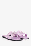 Hermes Purple Suede Crystal Oran Sandals Size 36.5