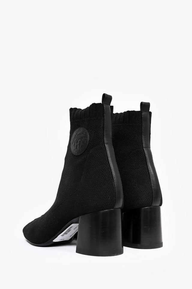 Hermes Black Knit Volver 60 Sock Boots Size 38.5
