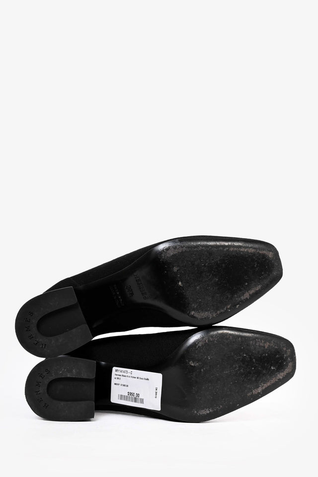 Hermes Black Knit Volver 60 Sock Boots Size 38.5