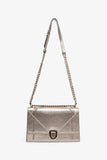 Christian Dior Gold Metallic Medium Diorama Shoulder Bag