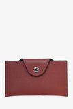 Hermes 2023 Burgundy Leather Snap Closure 'Iliade'  Wallet