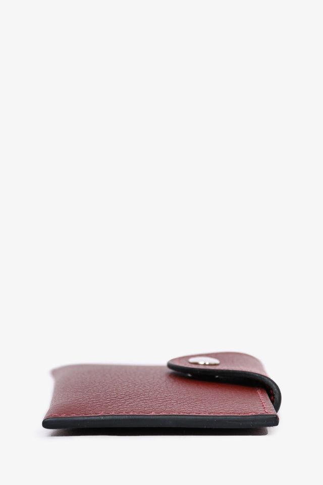 Hermes 2023 Burgundy Leather Snap Closure 'Iliade'  Wallet