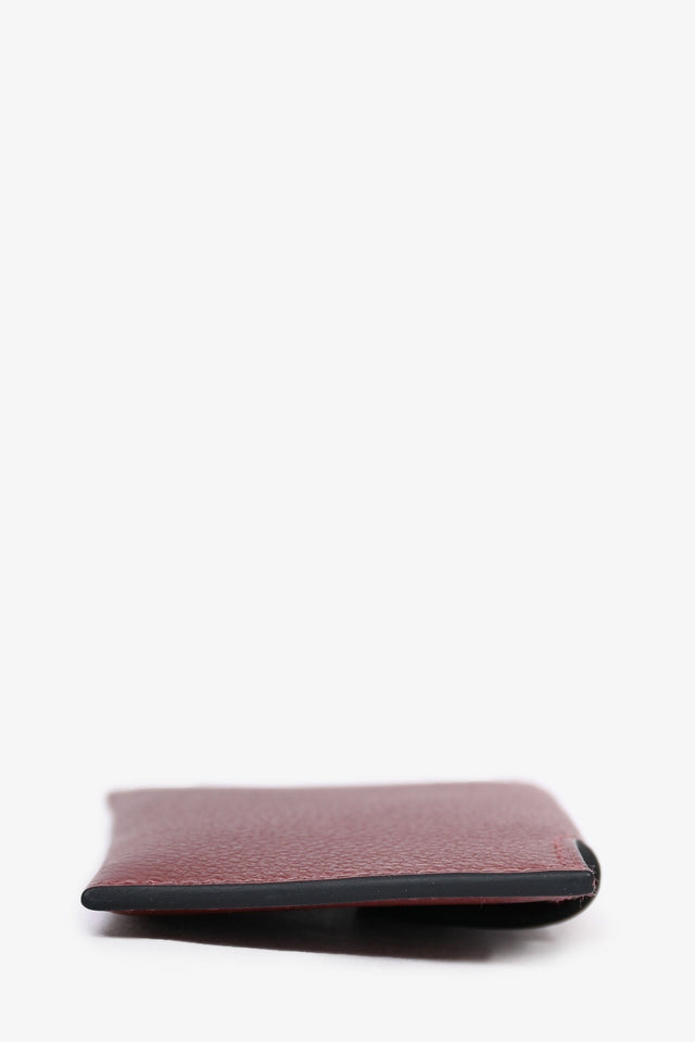 Hermes 2023 Burgundy Leather Snap Closure 'Iliade'  Wallet