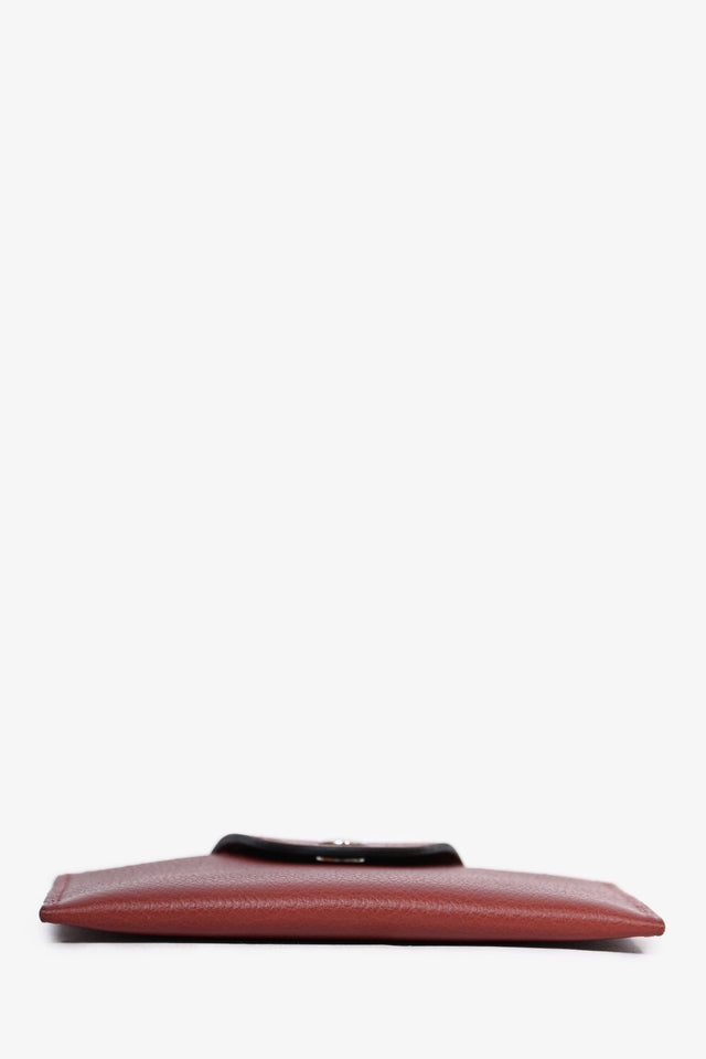 Hermes 2023 Burgundy Leather Snap Closure 'Iliade'  Wallet
