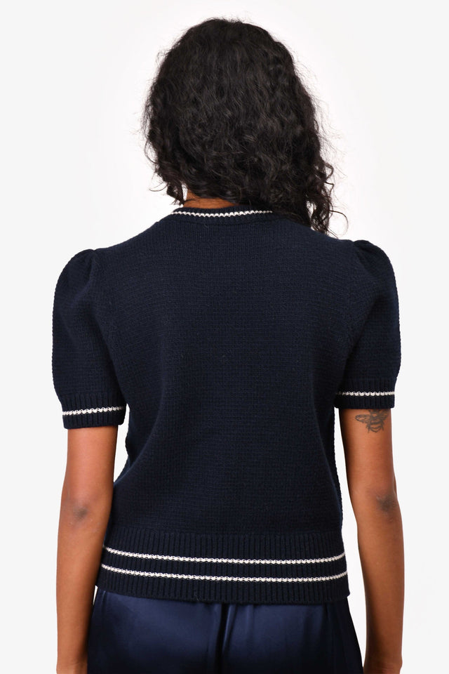 Christian Dior Blue Wool/Cashmere Logo Sweater Size 8 US