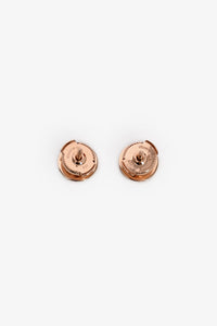 Hermes 18K Rose Gold TPM Ex-Libris Stud Earrings