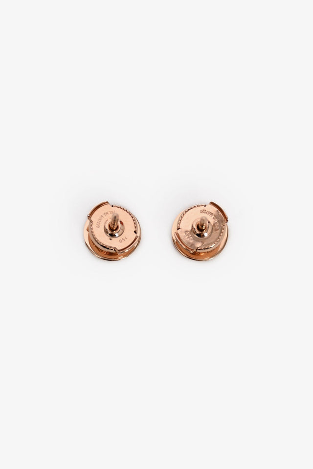 Hermes 18K Rose Gold TPM Ex-Libris Stud Earrings