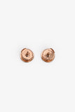 Hermes 18K Rose Gold TPM Ex-Libris Stud Earrings