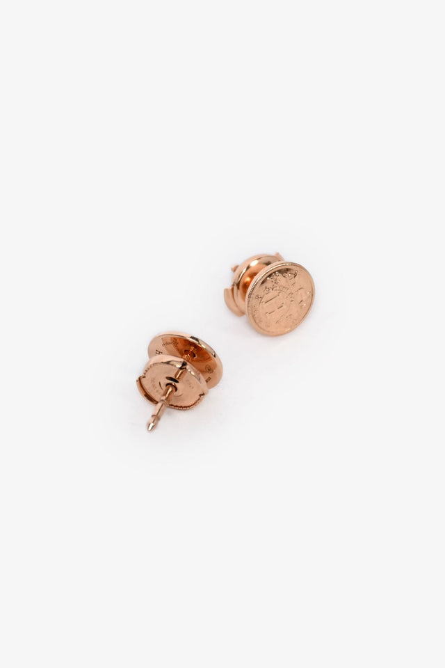 Hermes 18K Rose Gold TPM Ex-Libris Stud Earrings