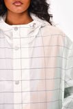 Hermes Sheer White/Multicolour Striped Panelled Rain Jacket Size 44