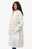 Hermes Sheer White/Multicolour Striped Panelled Rain Jacket Size 44