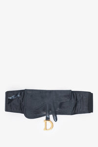 Christian Dior Black Leather Saddle Belt