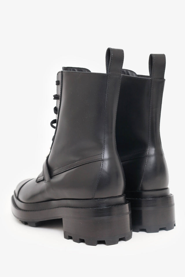 Hermes Black Glossed Calfskin Funk Ankle Boots Size 39