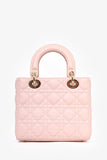 Christian Dior 2022 Pink Cannage Leather ABC Small Lady Dior Top Handle with Strap