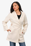 Hermes Cream Cashmere Wrap Coat Size 36