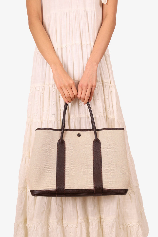 Hermes 2011 Beige Canvas/Leather Garden Party 36 Tote
