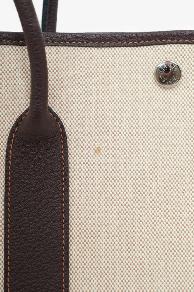 Hermes 2011 Beige Canvas/Leather Garden Party 36 Tote