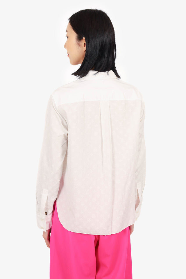 Louis Vuitton White Monogram Long-Sleeve Shirt Size 38