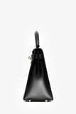 Hermes 1999 Box Leather Kelly 28 Top Handle with Strap